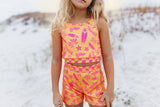 Kids Pink Sunset Surf Crossback Yoga Two Piece Play Set
