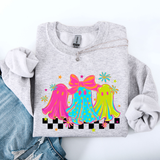 Bright and Colorful, Retro Halloween Ghosts Sweatshirt