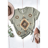 SOUTHWESTERN TRIBAL PATTERN MINERAL GRAPHIC TEE