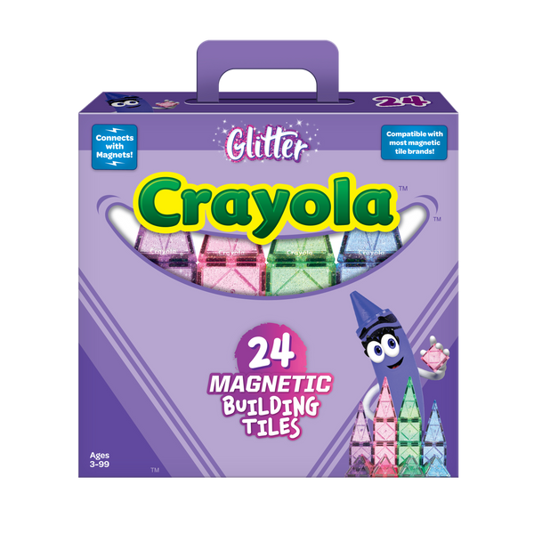 Crayola Glitter Magnetic Tiles 24-Piece Set
