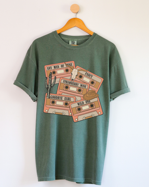 90's Country Cassette Tapes Graphic T-Shirt