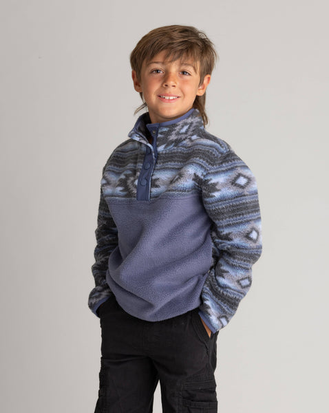 Boys Subzero Heavy Fleece Printed Snap Tee