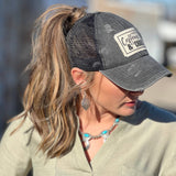 Fueled by Caffeine and Chaos Black Distressed Baseball Cap