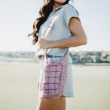Mauve Quilted Water Bottle Sling Bag