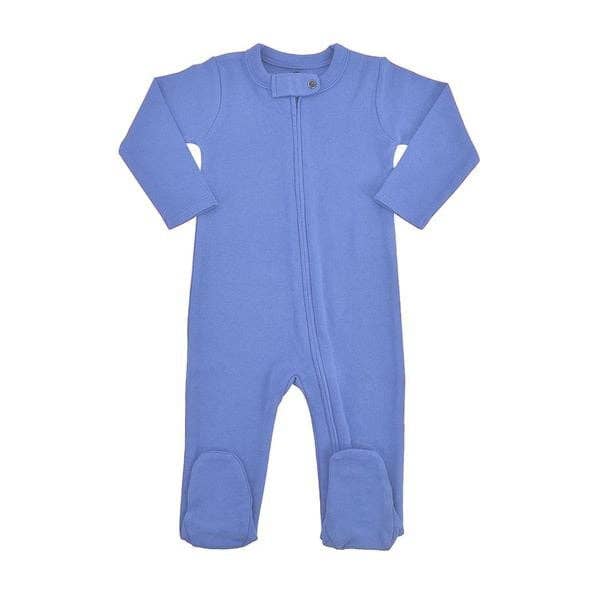 Baby organic footie |  periwinkle blue