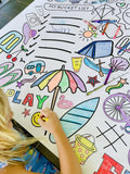 Kids Summer Art Activity | Coloring Tablecloth | Bucket List