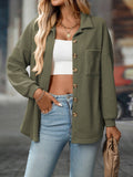 Waffle Knit Button-Up Shirt – Casual Fall Cardigan