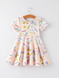Colorful Back-to-School Delight Girls Dress
