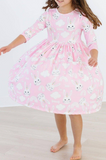 Bunny Love 3/4 Sleeve Pocket Twirl Dress