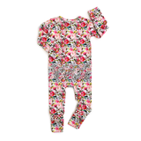 Eloise RUFFLE ZIP Bamboo Baby Outfit Sleepies Little