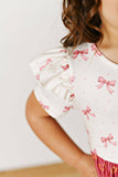 Girls Fall Ava Twirly Petals Floral Tiered Bow Dress