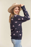 PLUS SIZE HEART SWEATER