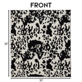 Wrangler Black & White Cowhide Stretchy Throw Blanket