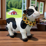 Sunflower Cow Figurine – Farmhouse Animal Decor