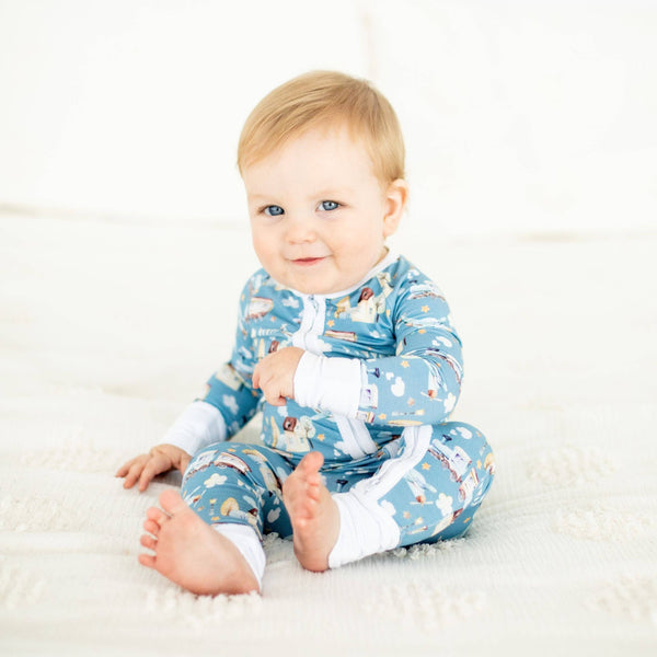 Baby Onesie Pajamas - Airplane & Train