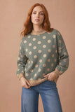 Plus Polka Dot Exposed Seam French Terry Top
