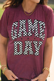Maroon Checkered Game Day Tee