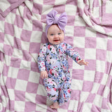 Myla Purple Checks PLUSH BLANKET