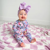 Myla Purple Checks PLUSH BLANKET