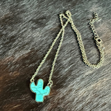 Trendy Cactus Turquoise Necklace