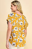 PLUS SIZE SHORT SLEEVE DOLMAN YELLOW TOP