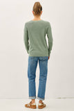 JOSSLYN CLASSIC CREW NECK DROP SHOULDER RIBBED SWEATER