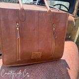 Virginia Cowhide Checkered Tote Handbag