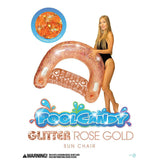 Inflatable Sun Chair Rose Gold  Glitter Jumbo Size PoolCandy