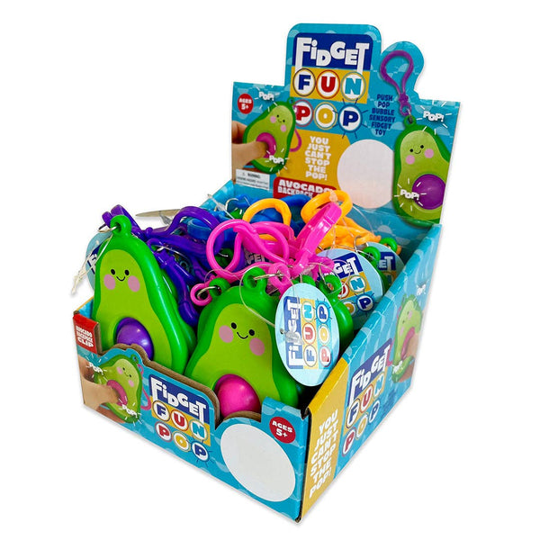 Fidget Fun Pop Avocado Backpack Clip Assortment