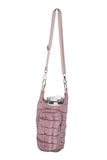 Mauve Quilted Water Bottle Sling Bag