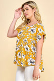 PLUS SIZE SHORT SLEEVE DOLMAN YELLOW TOP