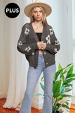 PLUS LIGHTWEIGHT FLORAL CARDIGAN