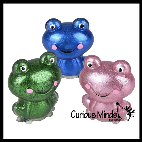 1 Frog Thick Metallic Gel Stress Ball -Sticky Fidget Squishy