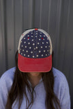 Flag Print USA Hat - 4th of July Summer Hat!!