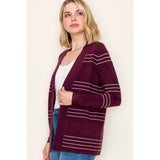 STITCH STRIPED SWEATER CARDIGAN