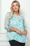 FLORAL FRONT AND BACK YOKE BLOUSE - plus