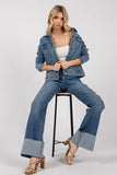 MID RISE COMFORT RELAXED FLARE W/ CUFFED HEM JEANS