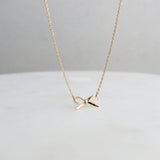 18K STAINLESS STEEL TARNISH FREE BOW NECKLACE |  40NK9418