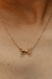 18K STAINLESS STEEL TARNISH FREE BOW NECKLACE |  40NK9418