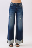 PETRA HIGH RISE STRETCH WIDE LEG W/ CUFFED HEM JEANS