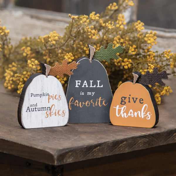 Fall Mini Freestanding Pumpkins, 3/set