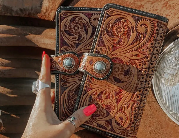Bella Tooled Leather Western Womens Wallet