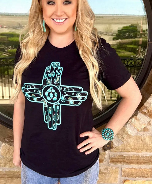 New Mexico in Turquoise Tee