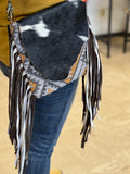 Corral cowhide fringe western bag