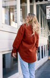 Women's Fornia Jacquard Boyfriend Shirt Jacket - Gingerbread