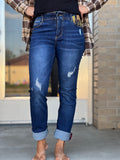 OMG Zoey Zip Straight Leg Cuffed Contrast Thread Bottom