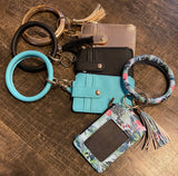 Zayley key ring bangle credit card zipper wallet