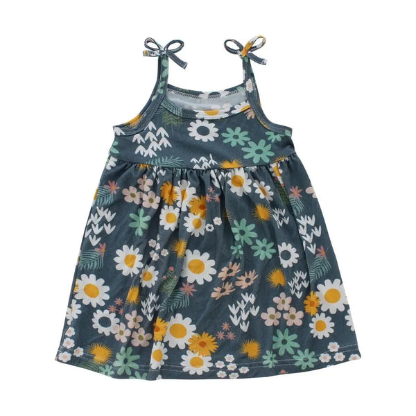 Blue Daisy Bamboo Sundress in Baby and Toddler Sizes