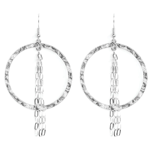Gilded Earring with Link Chain Accent
