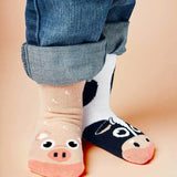Cow & Pig | Kids Socks | Mismatched Crazy Fun Socks
